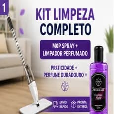 Kit limpeza Rodo Limpeza Vassoura Spray Mop Reservatório Limpador Orquídea Negra 120ml