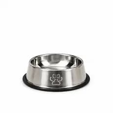 Comedouro Redondo Inox Antiderrapante Refeições Fácil Segura Cães Gatos 18cm