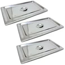 3 Tampas Para Cuba Gastronômica Gn 1/1 Inox Buffet Cozinha