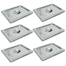 6 Tampas Para Cuba Gastronômica Gn 1/2 Inox Buffet Cozinha