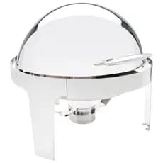 Rechaud Inox Redondo 6 litros Tampa Giratória Banho Maria Restaurante