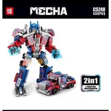Brinquedos De Montar Robô Transformador 438 Pcs 2 Em 1 438