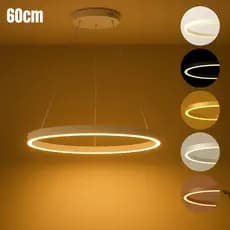 Lustre Pendente Argola 60cm Luminária LED Moderna Redonda Bivolt 3.000k Sala Jantar Cozinha