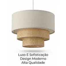 Lustre Pendente Tecido Premium Aramado Moderno Bivolt Cabo 1.2m Ajustável Decoração Luxo