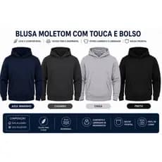 Blusa Moletom Canguru Unissex Casual Masculino Feminino Algodão Frio Outono/Inverno Com Touca E Bolso