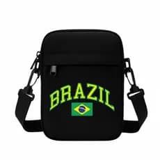 Bolsa Brasil Copa do Mundo Transversal Shoulder Bag Tiracolo Pochete Unisex Mini Masculina e Feminina