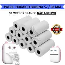 Bobina Térmica Rolo De Papel Branco Refil Para Mini Impressora Portátil e Câmera Instantânea