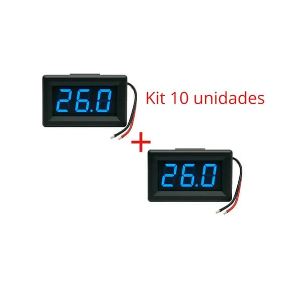 Kit Voltímetro digital 4.5-30v medidor de tensão led de dois fios 0.56"