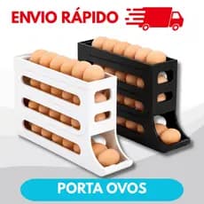 Porta ovos 4 andares organizador automático preto/branco resistente premium