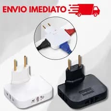 Adaptador de tomada Flexível 10A/250v 20A/250v resistente preto branco