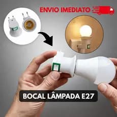 Soquete bocal lâmpada E27 para tomada brasileiro liga desliga luz adaptador seguro resistente