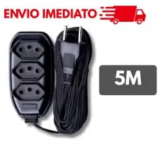 Extensão elétrica 5 metros bivolt 110v/220v padrão brasileiro 3 pinos seguro