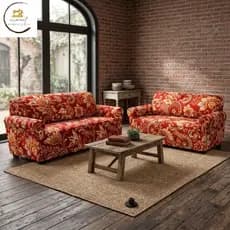 Capa de Sofá 2 e 3 Lugares Elásticos Coladinha Estampada Fixadores Borracha Malha Lisa