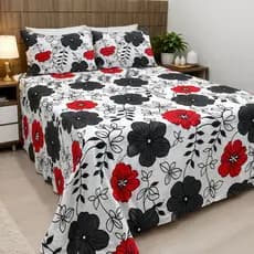 Jogo de Cama Casal Queen 800 Fios Estampado 100% Algodão Cobre Leito  Sem Elástico + 2 Fronhas