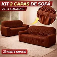 capa para Sofá 2 e 3 lugares 52 elásticos Lisa com Fixadores de borracha em malha lisa