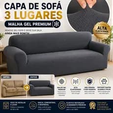 Capa De Sofá Lisa Avulsa 3 Lugares Malha Gel Super Macia