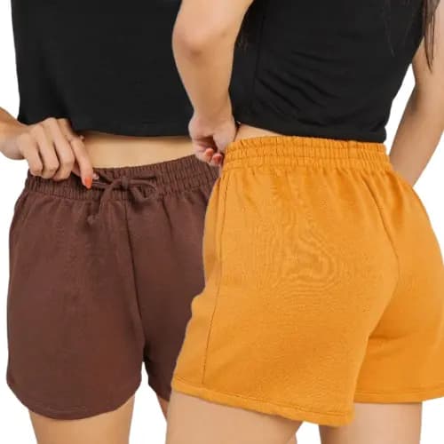 Kit 2 Shorts Moletom Feminino Confortável Bermuda Casual