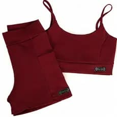 Conjunto Academia Feminina Corrida Shorts Bolso Top Alça Dupla Treino Fitness Poliamida Premium Zero Transparencia