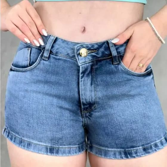 Mini Short Jeans Feminino Shortinho da Moda Bermudinha Shorts Femininos Roupa Feminina