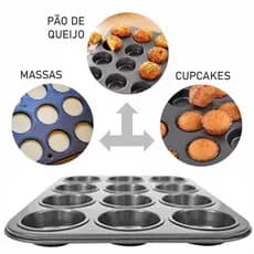 kit forma cupcake + 2 formas de Pão antiaderente