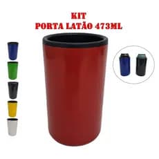 Kit 3 PORTA LATÃO CERVEJA TÉRMICO 473ML