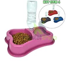 Kit 4 Comedouro Duplo Anti Formiga para cachorro gato coelho