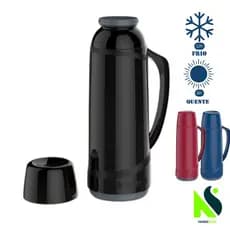 Garrafa térmica 1 Litro café chá Soprano Frio Quente Com Copo mesa