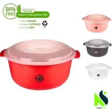Pote Plastico Saladeira 5,5L Bacia Vasilha multiuso Redonda com Tampa