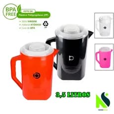 Jarra de plastico com Tampa 3,5 litros Para Suco Agua Livre de BPA