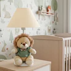 Luminária para Quarto Infantil Leão Pelúcia Decoração Bebê Safari