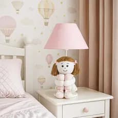 Abajur Infantil Menina Decoração Quarto Boneca Com Fiação Bivolt