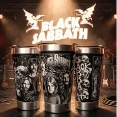 Copo Térmico Black Sabbath 473ml Inox Gravação 360 Rock Metal