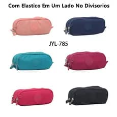 Estojo Triplo Gitroy Com Elastico No Lado Organizador Escolar Espaço Caneta Canetinha Lápis Faculdad