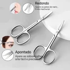 Tesoura Tesourinha Cortar Unha Sobrancelha Cílios Cortador p/ Unhas bebes Ponta Curva E Fina