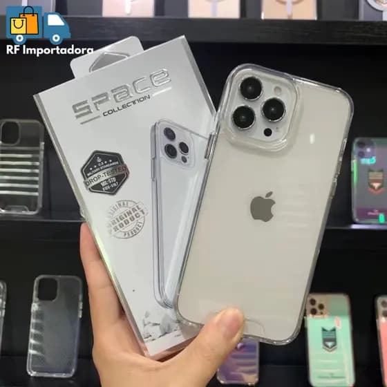 Capa Acrílico Transparente Space Para Iphone 7/8 PLUS XR 11 12 13 14 15 16 17 PRO MAX AIR