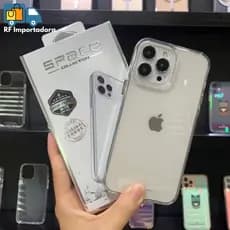 Capa Acrílico Transparente Space Para Iphone 7/8 PLUS XR 11 12 13 14 15 16 17 PRO MAX AIR