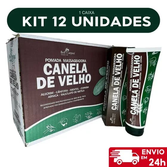Kit 12un Pomada Massageadora Canela de Velho Bisnaga 150g Bell Corpus