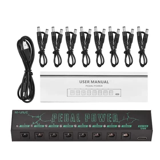 M-vave Guitar Effect Pedal Power Supply 8 Isolated DC Outputs/ 5V USB Output Low Noise For 9V Effect Pedal Guitar