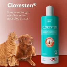 Shampoo Cloresten 500ml para Cães e Gatos - Antifúngico e Antibacteriano