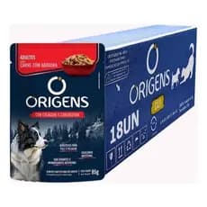 Origens Sachê Cães Carne com Abóbora Caixa com 18 unidades