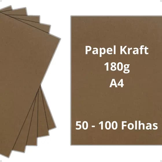 PAPEL NATURAL KRAFT/NATURAL/RECICLADO 180G/M² A4 - 50 FOLHAS