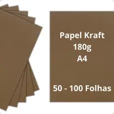 PAPEL NATURAL KRAFT/NATURAL/RECICLADO 180G/M² A4 - 50 FOLHAS
