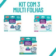 Kit 3 Limpador Multi Folhas Solúvel Refil 45un Para Mop Limpeza Pisos Desengordurante Multiuso