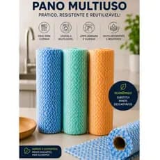 150 Pano Multiuso Cozinha Lavável Reutilizável Alta Absorção Resistente Rolo Picotado Antibacteriano