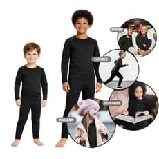 Conjunto Térmico Peluciado Juvenil E Infantil Unissex Blusa Manga Comprida E Calça Segunda Pele