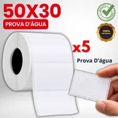 5 Rolo Etiqueta P/ Impressora Xd-210 - 50x30 Prova D'agua