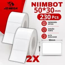 2 Etiqueta 50x30 Niimbot B21 B1 230 Etiquetas P/ Rolo