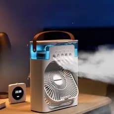 Mini Ar Condicionado Climatizador Umidificador Ventilador Portátil USB Led Quarto Sala