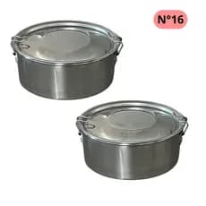 Kit 2 Marmita Pop Organizador N°16 Redonda com Trava de Aluminio Polida 1,3 lts