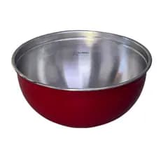 Saladeira Tigela 24 cm Potes Cumbucas Redonda Bowl de Aluminio Vermelho Pintinha